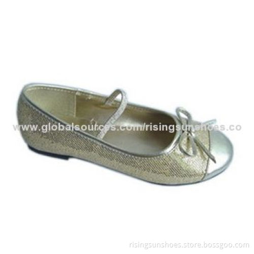 Children's Casual Shoes, Glittering Fabric/Fashionable Style w/Patent PU Tap/Comes in Various Color